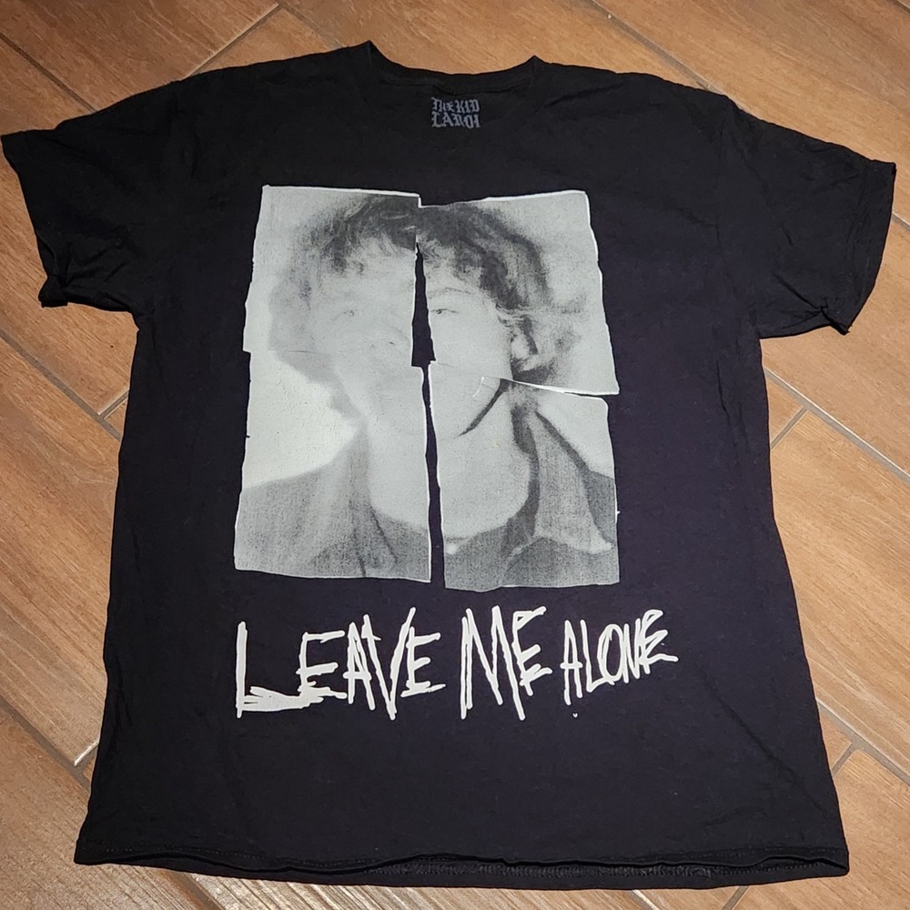 The Kid LAROI Leave Me Alone Graphic T-Shirt Black Mens Large Merch Tee
